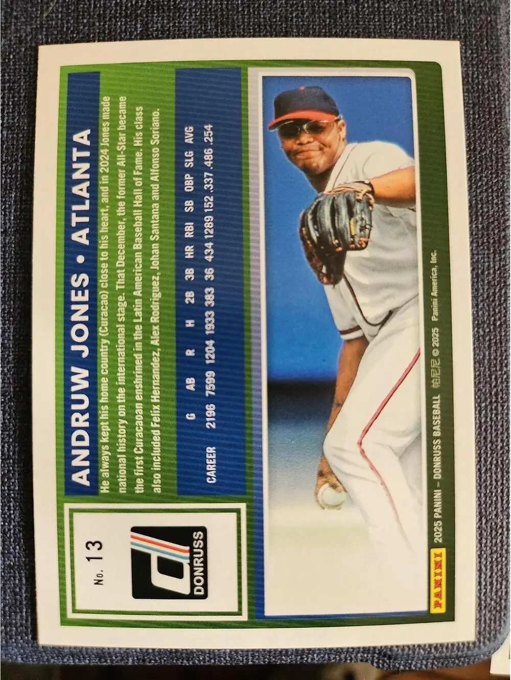 Andruw Jones  - HOF 2026 - 2025 Panini Donruss baseball - #19 - Braves RAW Mint